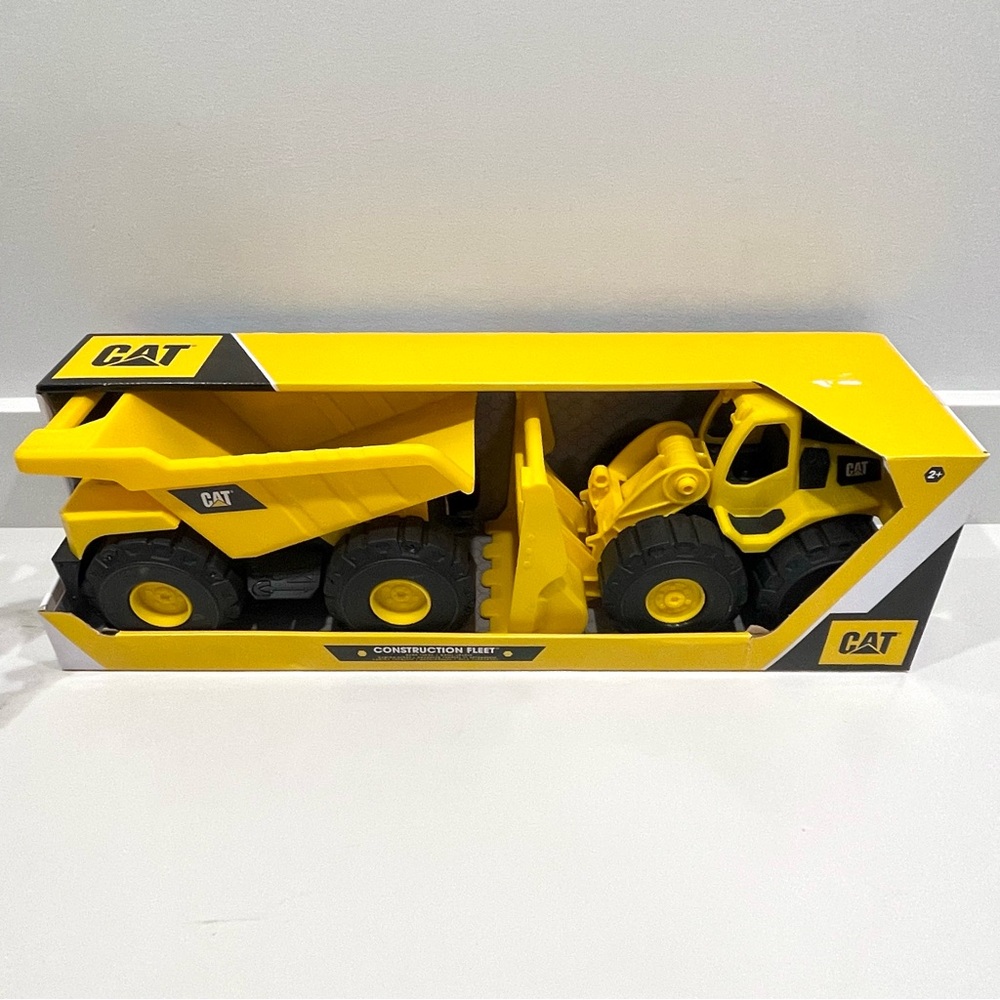 NEW CAT Construction Fleet Dump Truck & Front Loader Toy Vehicle Set